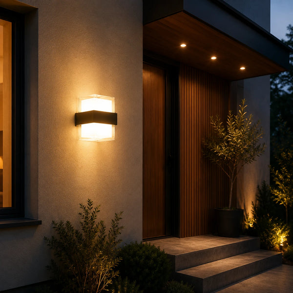 Aplica LED Exterior AMIRA, 8W, 2 Surse de lumina, Lumina Calda, Negru