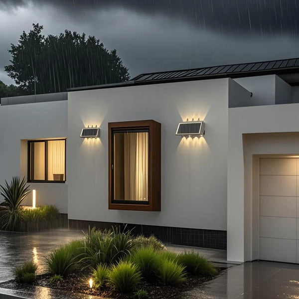 Aplica LED Exterior Solaris, 8 Surse de lumina, Lumina Calda, Negru