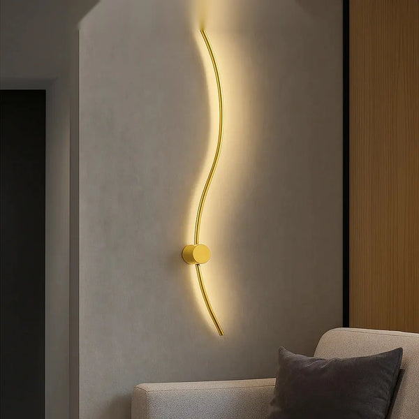 Aplica LED Vienna de perete, design ondulat, 38W total, L ≈ 1000 mm, temperatură reglabilă 3000K–6500K, negru –