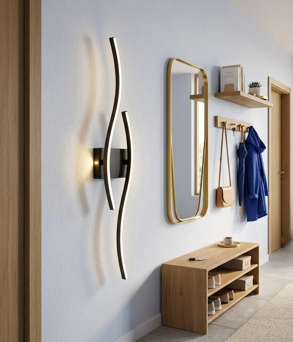 Aplica LED Innsbruck perete design curbat, 50W, 780×140×65 mm, lumină reglabilă 3000K–6500K