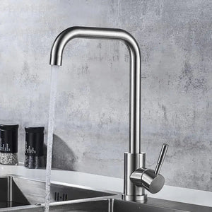 Baterie Bucatarie Viena Pipa Pivotanta Cartus Ceramic Inox Satinat Racorduri Kit Fixare Incluse CF002