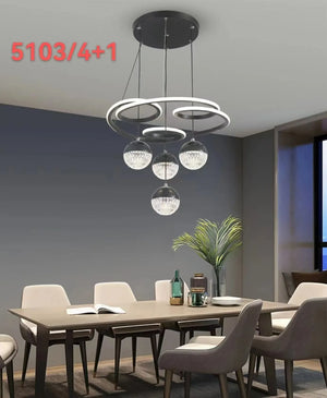 Lustra LED Lisabona cu Telecomanda – 120W, D500x1000 mm, Negru