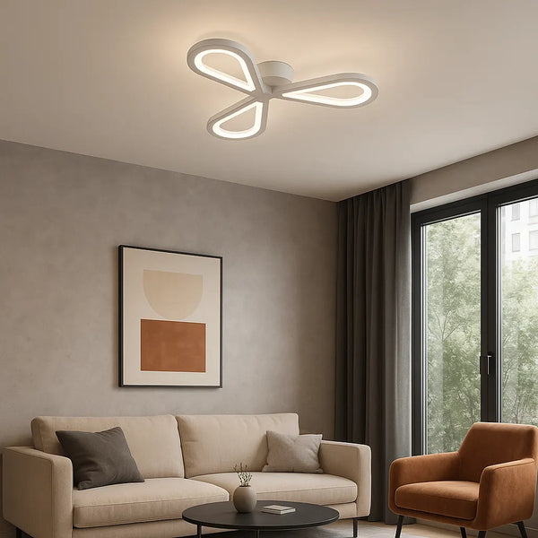 Lustra LED Porto 18W, 3 Petale, lumina Neutra, 4000K, Alb