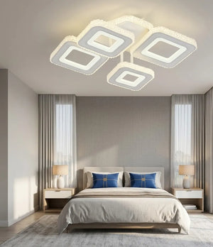Lustra LED Laura cu Telecomandă, 59W+208 LED-uri, 3000-6500K, Alb