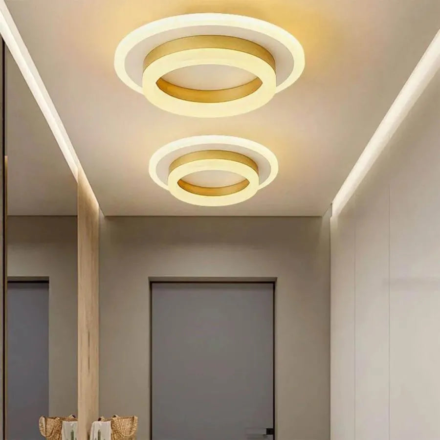 Lustra LED Victoria ROTONDA 21W, Diametru 20cm, lumina Rece/Calda/Neutra, Alb Auriu