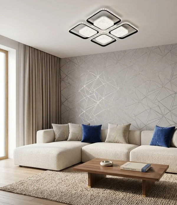Lustra LED Nice moderna – 216W, 530x530x70 mm, Telecomanda