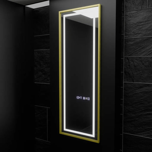 Oglinda LED Elena Rectangulara, 45x140cm, Elena Senzor Radar Marcello, Sistem Dezaburire, Ceas & Termometru, Dimabila, Dressing Couture