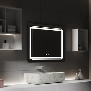 Oglinda LED Valencia Rectangulara, 80x60cm, KOVEN Touch, Sistem Dezaburire,Dimabila