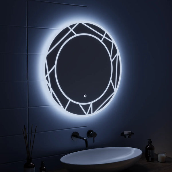 Oglinda LED Touch Viena, 60cm, 6000K, Dimabila, Sistem Dezaburire