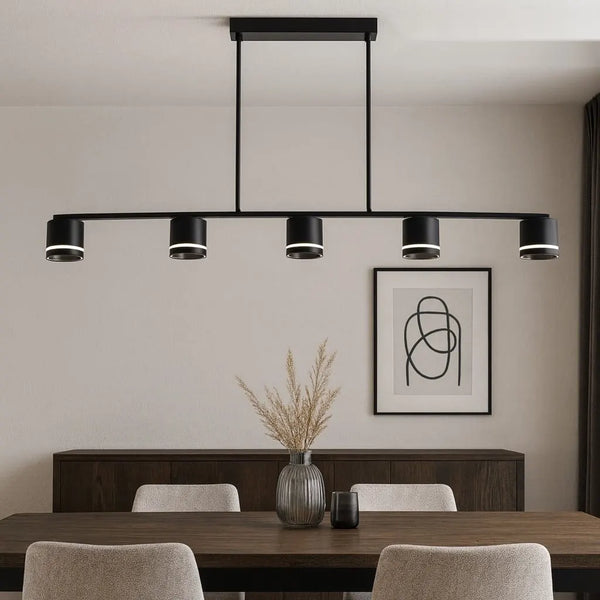 Pendul LED negru – 5 becuri Paris, 3000-6500K