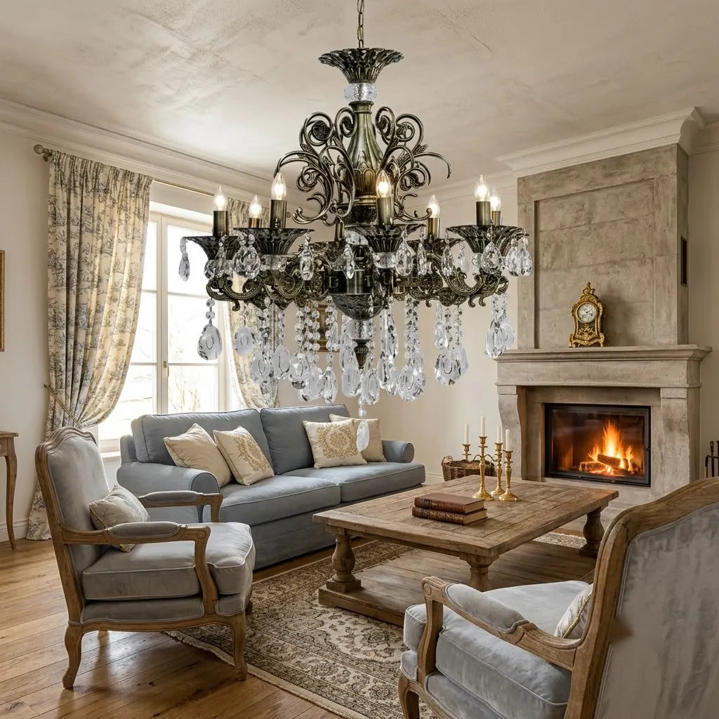 Candelabru Clasic Maria 8 Brate, Soclu E14
