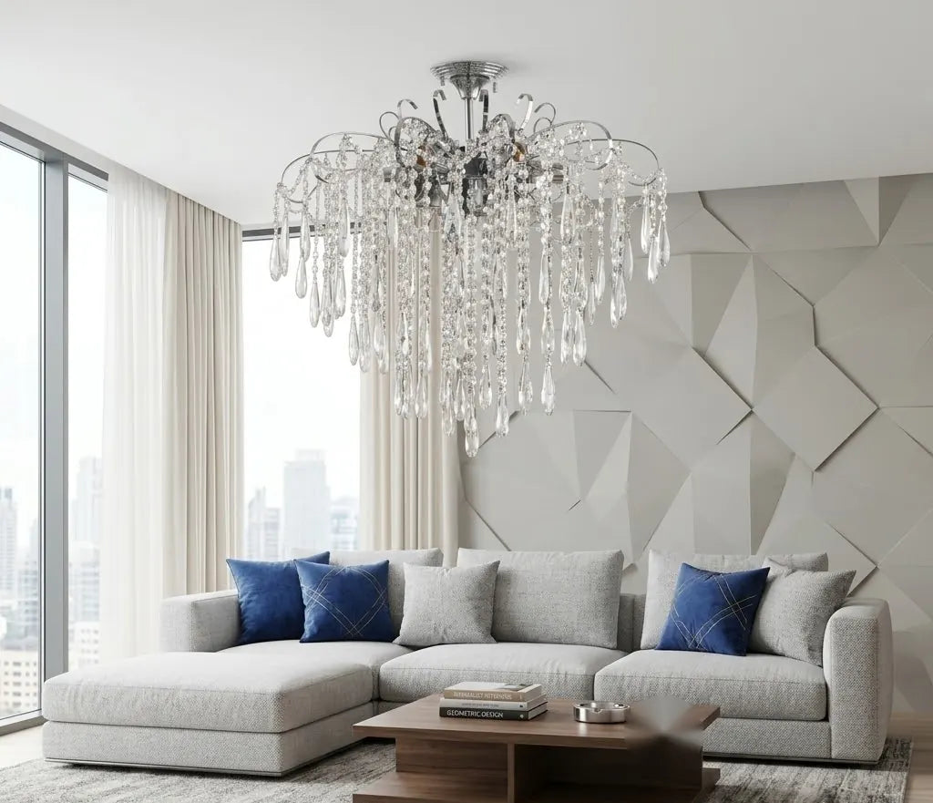Candelabru Cristal Vienna – 9xE27 max 60W, D600 mm, Negru