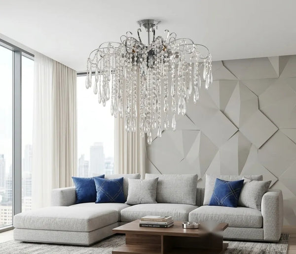 Candelabru Cristal Vienna – 9xE27 max 60W, D600 mm, Negru