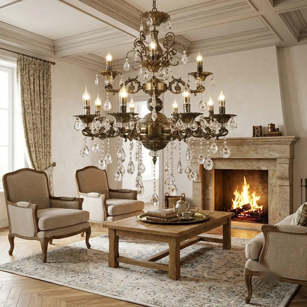 Candelabru Paris 4, Clasic Cromat pe Doua Nivele