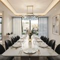 Candelabru LED Ana Luxury Oval Gold – 140W, L800x300 mm, Cristal