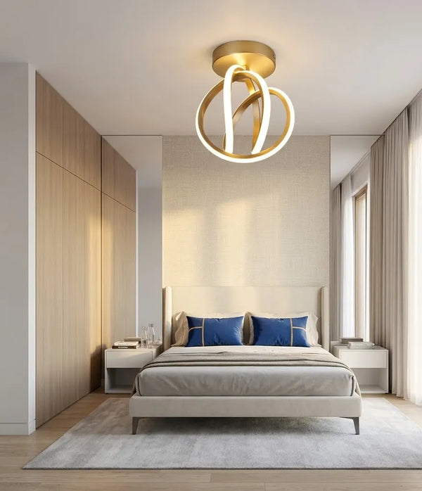 Lustră LED Napoli – 28W, 3 Functii, 3000K–6500K, Auriu