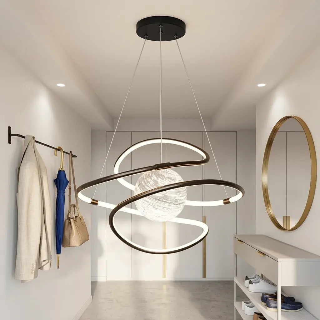 Lustra-LED-Telecomanda Dimensiune-D600xH400mm Delia Putere-110W+40W Lumina-3000K-4000K-6500K