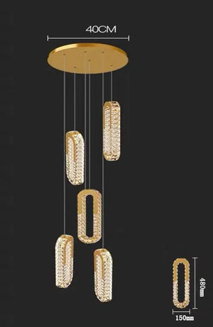 Lustră LED cu Telecomanda Torino – 120W, D400×2000 mm, 3000K–6000K