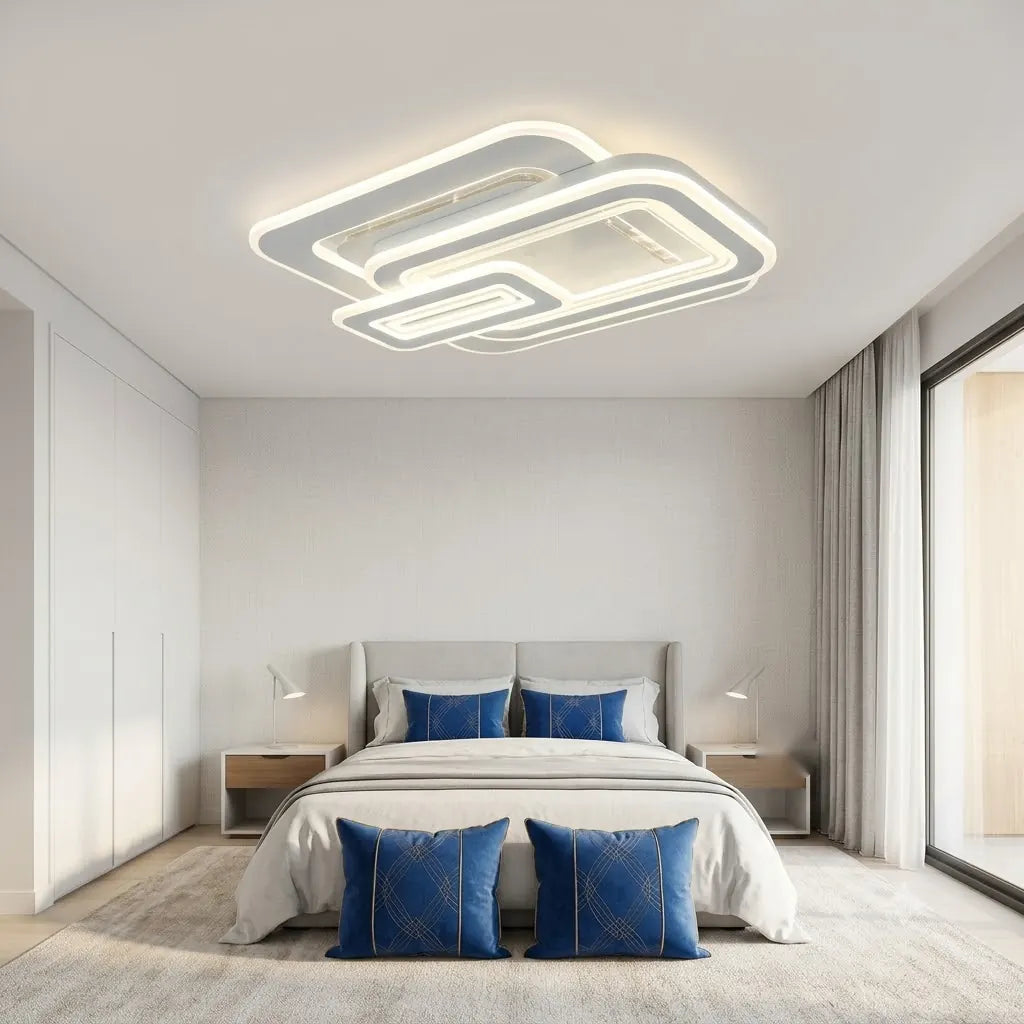 Lustră LED Atena cu Telecomanda – 135W, 530×430×90 mm, 3000K–6500K