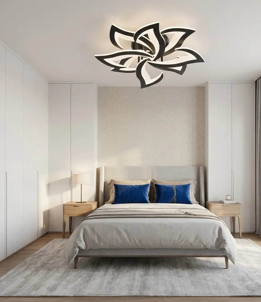 Lustră LED Maria cu Telecomanda – 100W, Ø556×H115 mm, 3000K–6500K, Negru