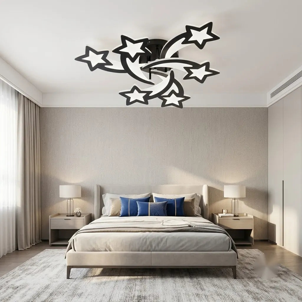 Lustră LED Nice cu Telecomanda – 100W, Ø676×H115 mm, 3000K–6500K, Negru