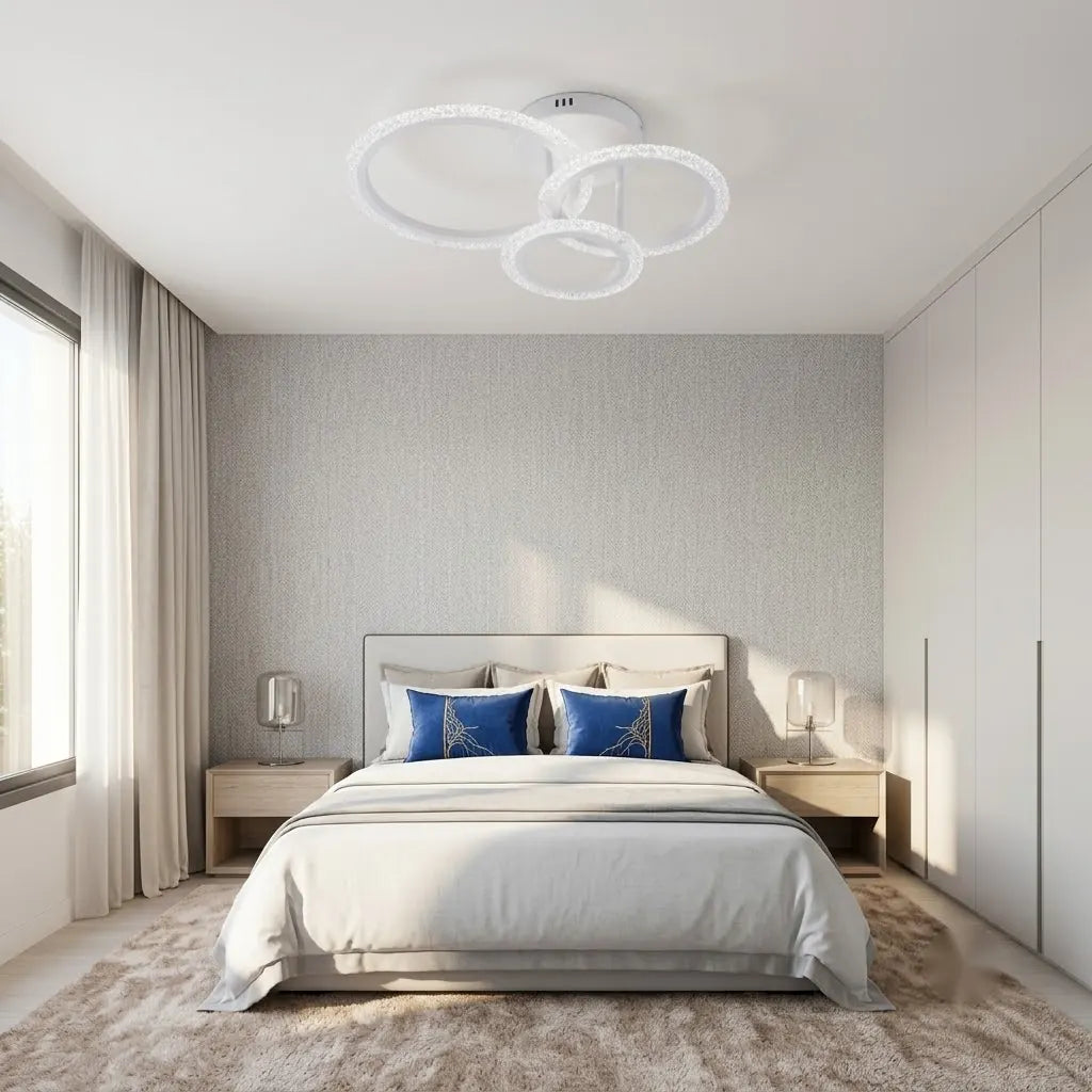 Lustră LED Cristina cu Telecomanda – 60W, D420×160 mm, 3000K–6500K, Alb