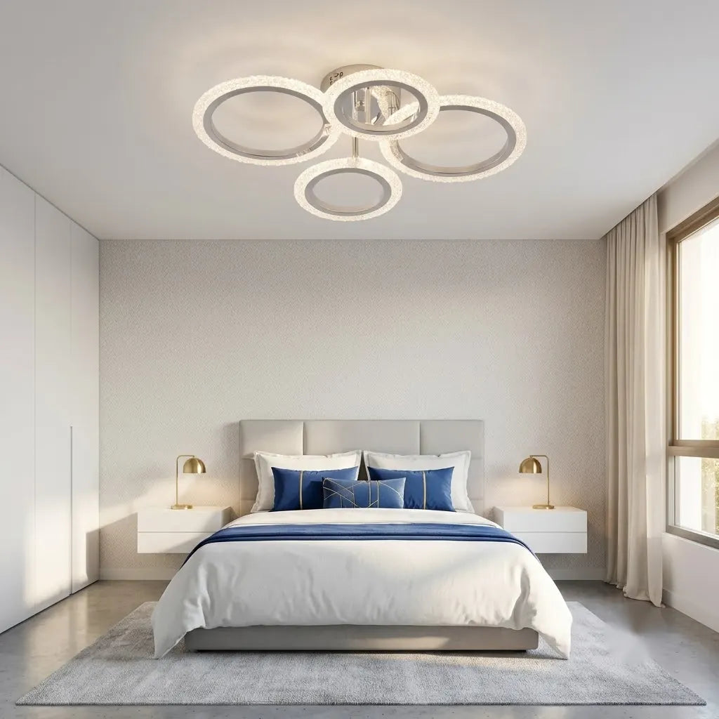 Lustră LED Paris cu Telecomanda – 60W, D490×380×120 mm, 3000K–6500K, Crom