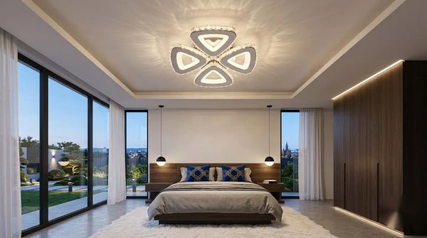 Lustră LED Sofia cu Telecomanda – 110W, 4 Brate, 3000K–6500K