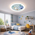 Lustra LED Vienna cu telecomanda 64W, Diametru 50cm, lumina Rece/Calda/Neutra, Alb Albastru