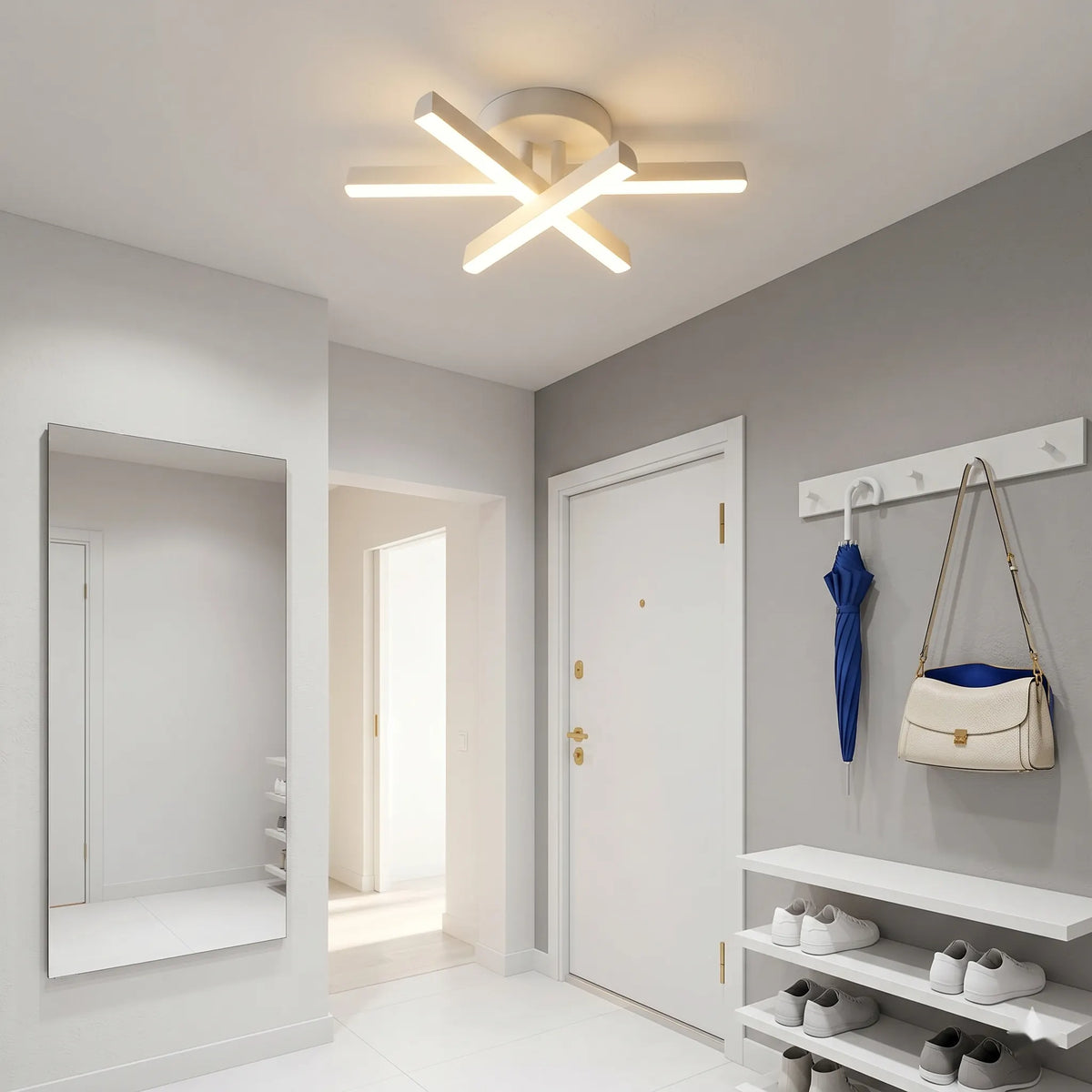 Lustra LED Maria, 26W, Alb, Metal, Lumina Rece/Calda/Neutra