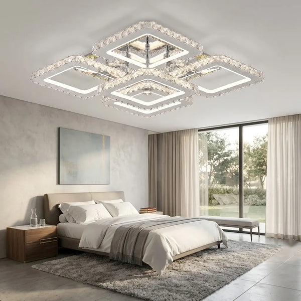 Lustră LED Atena – Design Geometric, Telecomanda 2.4G