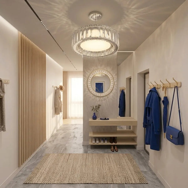 Lustra LED Monaco cu Cristale – Ø300 mm, 56W, Culoare Reglabilă, Telecomandă Inclusă