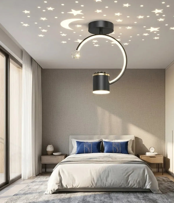 Lustră LED Amalia – 34W, Modernă, cu 3 Faze de Lumina