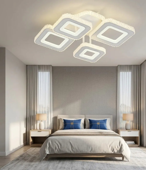 Lustra LED Laura cu Telecomandă, 59W+208 LED-uri, 3000-6500K, Alb