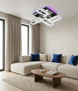 Lustra LED Napoli – 720x550 mm, 208W, cu Telecomandă și Culoare Reglabilă