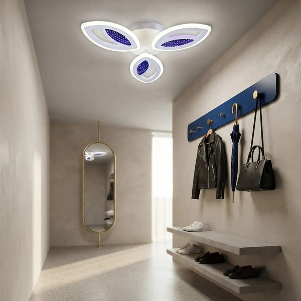 Lustra LED Monaco Alba cu 3 Petale,CU TELECOMANDA REGLABILA