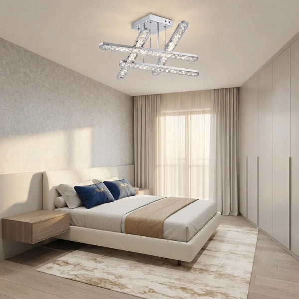 Lustra LED Venetia cu Telecomanda, 200WW + RGB, 710×710 mm
