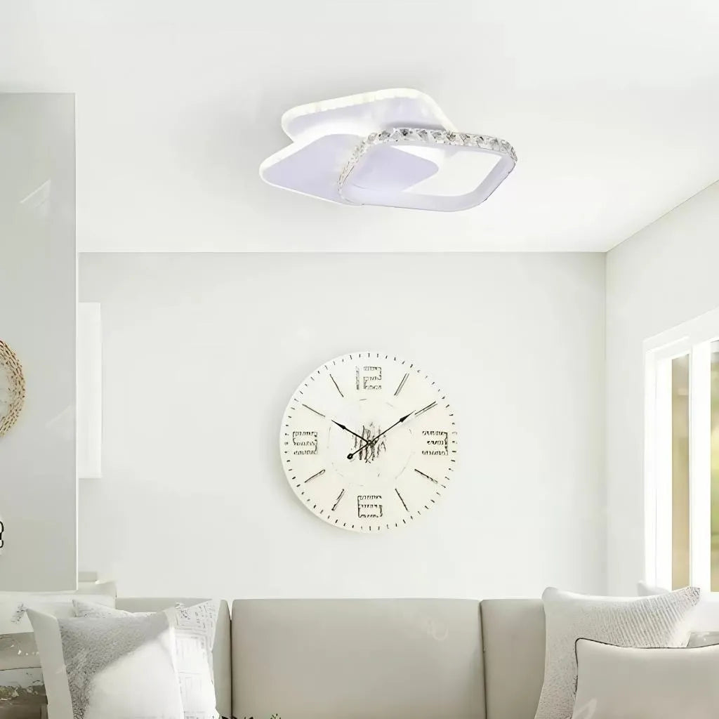 Lustra LED cu cristal Paris 39W, Diametru 30cm, lumina Rece/Calda/Neutra, Alb
