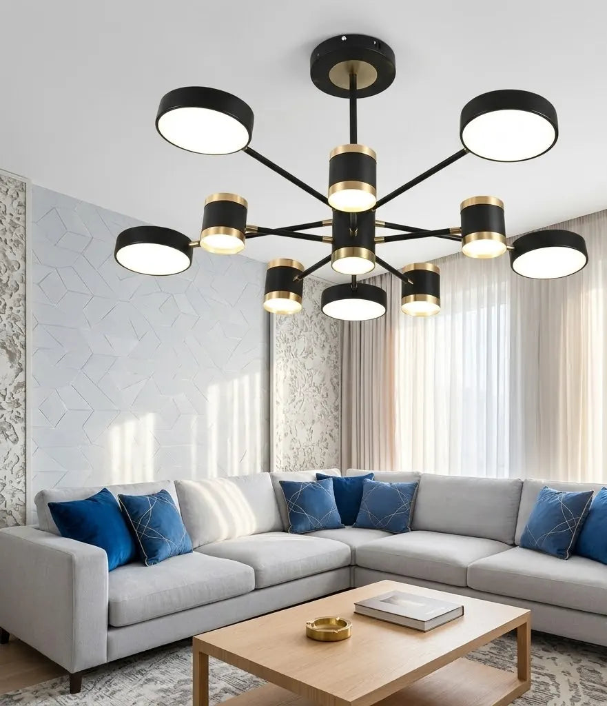 Lustră LED Amalia cu proiecție stelară, 175W, Ø1000×H450 mm, lumină reglabilă 3000K–6500K, telecomandă inclusă