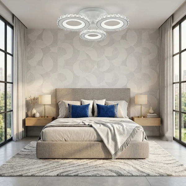 Lustra LED Verona cu telecomanda, 2x36W, lumină reglabilă 3000K–6500K, Ø430×H110 mm, design rotund modern