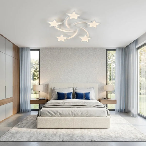 Lustra LED Florenta cu telecomanda, 2x55W, lumină reglabilă 3000K–6500K, Ø800×H80 mm, finisaj alb modern