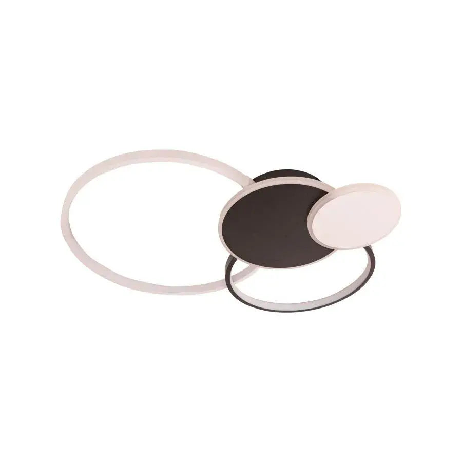 Lustra LED cu telecomanda Sevilla 80W, 4 Cercuri, lumina Rece/Calda/Neutra, Dimabila, Negru Alb