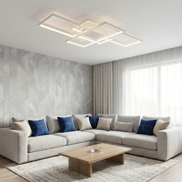 Lustra LED cu telecomanda Lyon 78W, lumina Rece/Calda/Neutra, Dimabila, Alb