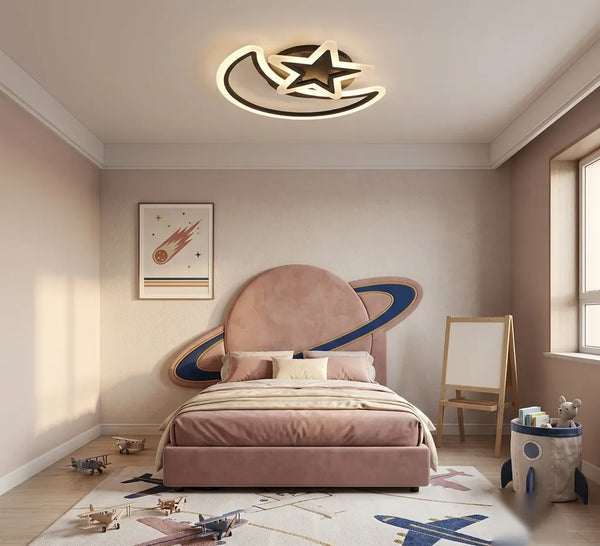 Lustra LED cu telecomanda Nice SI STEA 59W, 2 Elemente, lumina Rece/Calda/Neutra, Dimabila, Negru