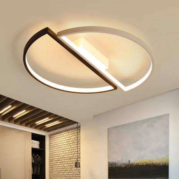 Lustra LED cu telecomanda Verona ARCUS 52W, 2 Elemente, lumina Rece/Calda/Neutra, Dimabila, Alb Negru