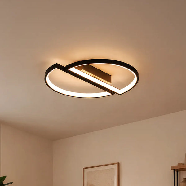 Lustra LED cu telecomanda Vienna ARCUS 52W, 2 Elemente, lumina Rece/Calda/Neutra, Dimabila, Negru