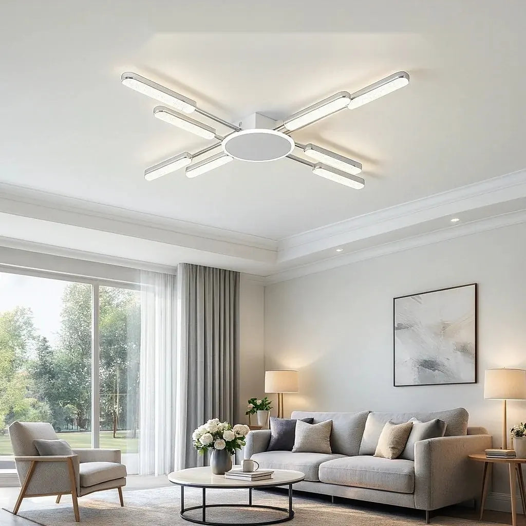 Lustra LED Sofia moderna, D842×H70 mm, 66×2W, telecomanda,