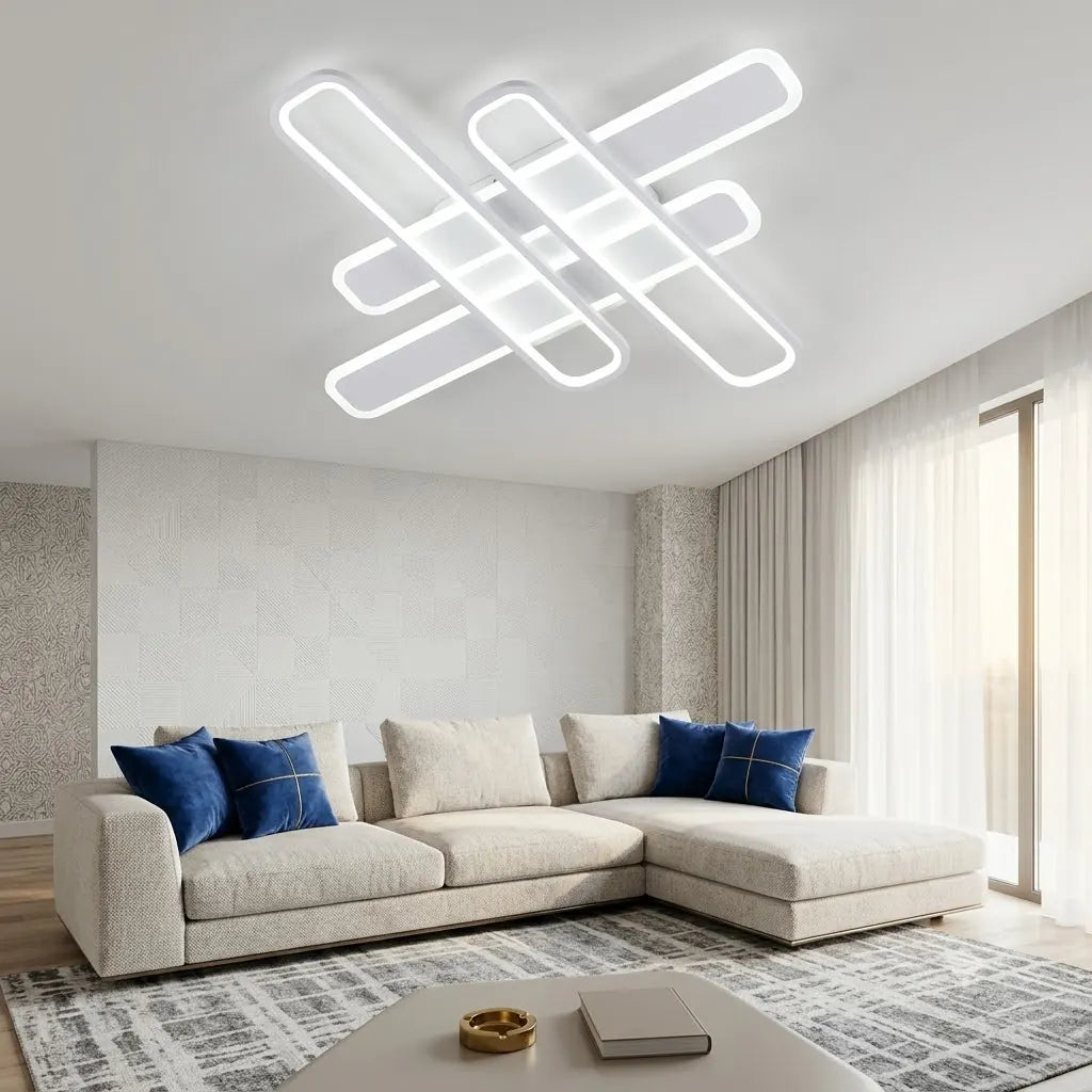 Lustra LED Cluj pătrata cu telecomanda, 128W, 560×560 mm, temperatura reglabila 2800–6500K