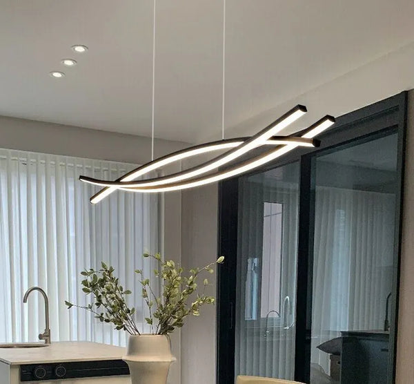 Lustra cu Telecomanda Florenta – 80W, L1200 mm, 3000K-6500K, Negru