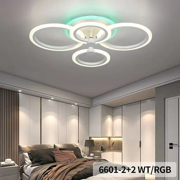 Lustră LED Roma cu Telecomanda 2.4G – 90W+RGB, 500×400×100 mm